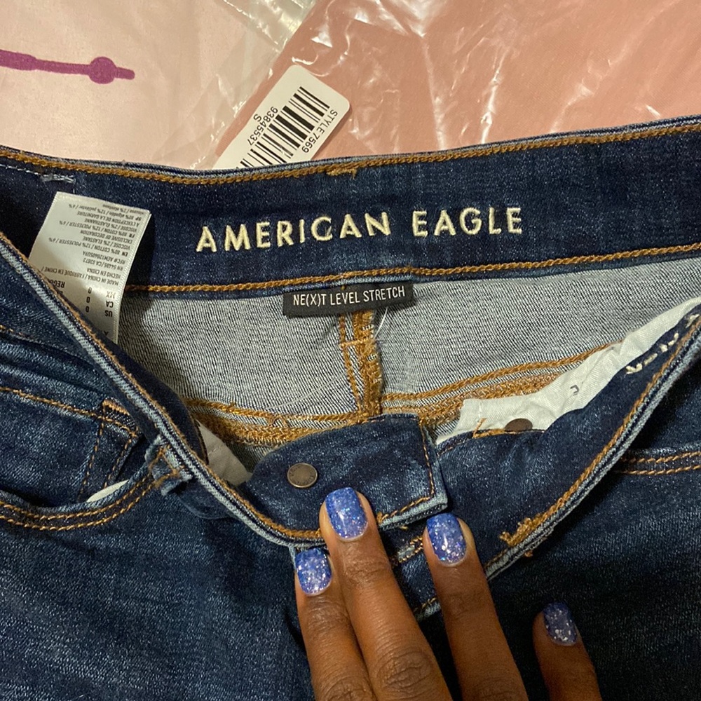 American Eagle Dark Wash Regular Length Boot cut, next stretch, bootcut jeans.